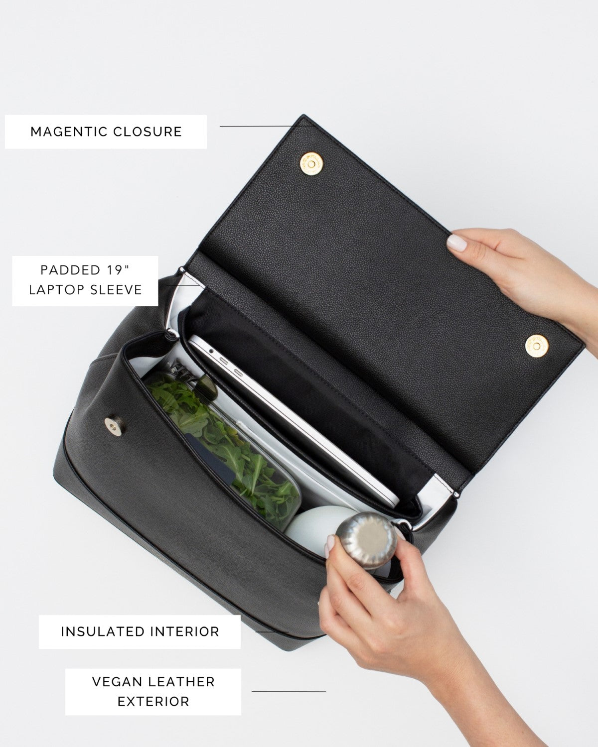 The Backpack - Black | Designer Lunch Bags & Totes - Sumiye Co