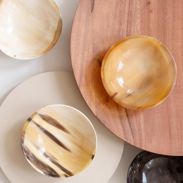 Round Horn Bowl - Brown - Sumiye Co