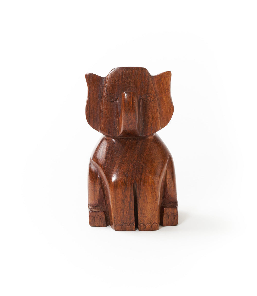 Trunk Up Elephant Eyeglass Holder Stand - Hand Carved Wood by Matr Boomie - Sumiye Co