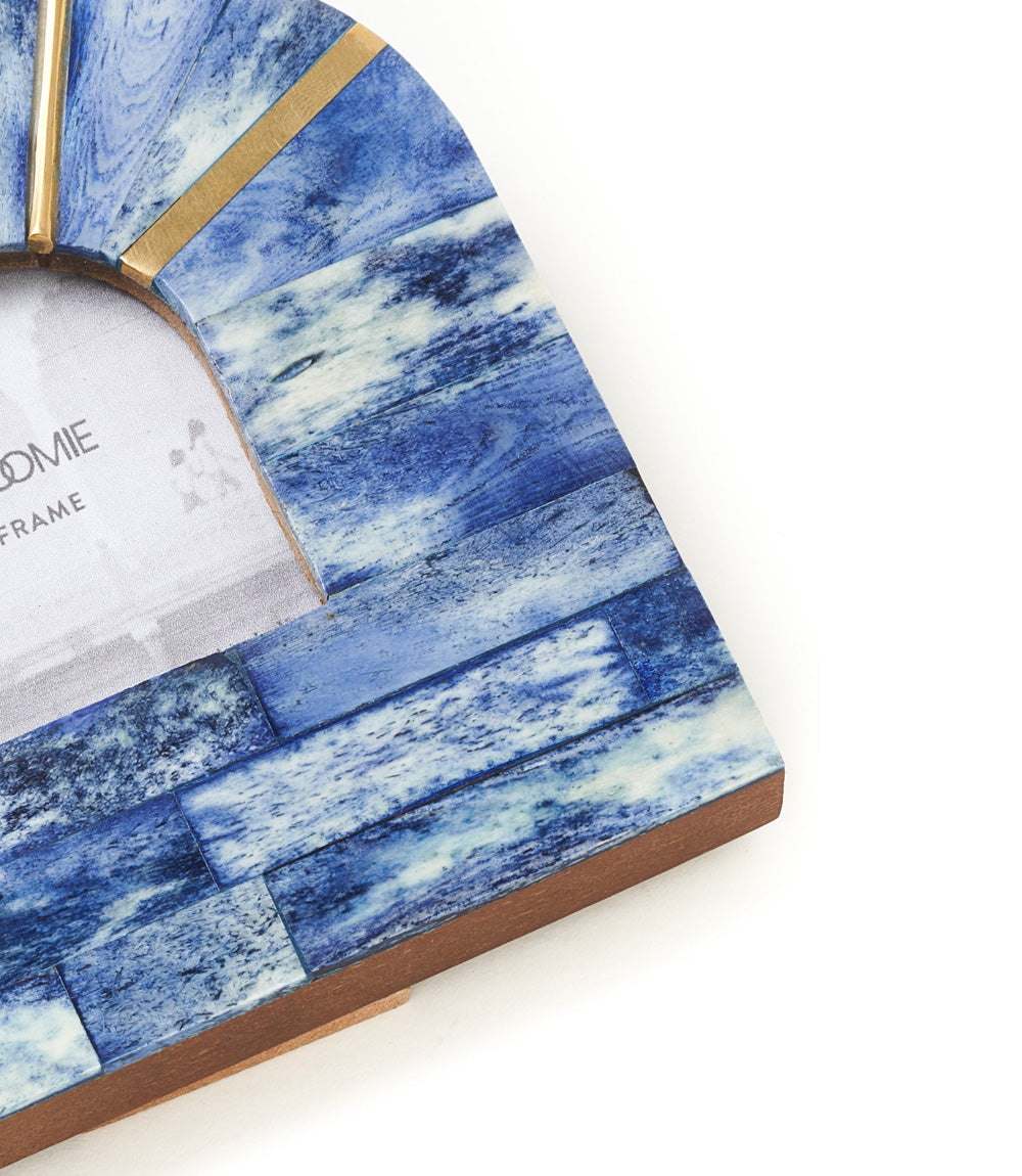 Artemis Indigo Arch 3x3 Picture Frame - Hand Carved Bone - Sumiye Co