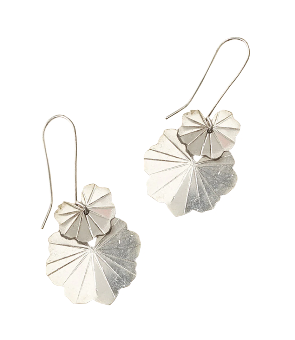 Sayuri Ginkgo Leaf Silver Dangle Earrings by Matr Boomie - Sumiye Co