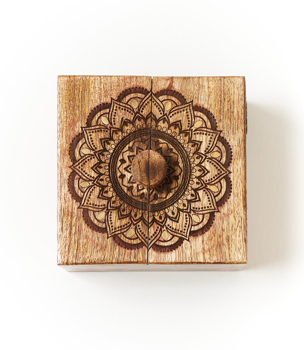 Mandala Keepsake Box - Mango Wood, Fair Trade by Matr Boomie - Sumiye Co