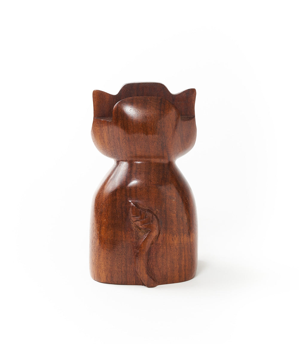Trunk Up Elephant Eyeglass Holder Stand - Hand Carved Wood by Matr Boomie - Sumiye Co
