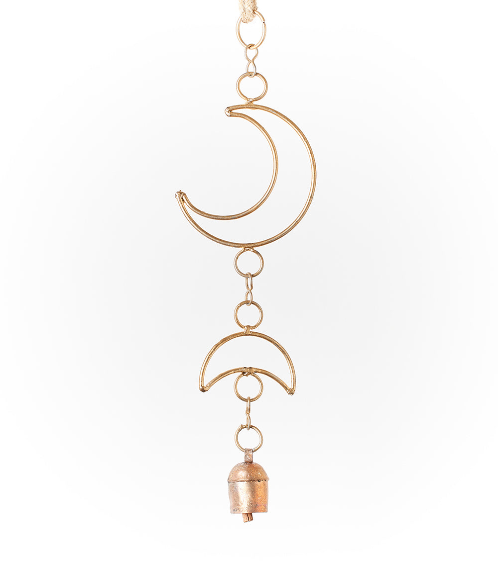 Indukala Small Moon Phase Bell Wind Chime - Handmade by Matr Boomie - Sumiye Co