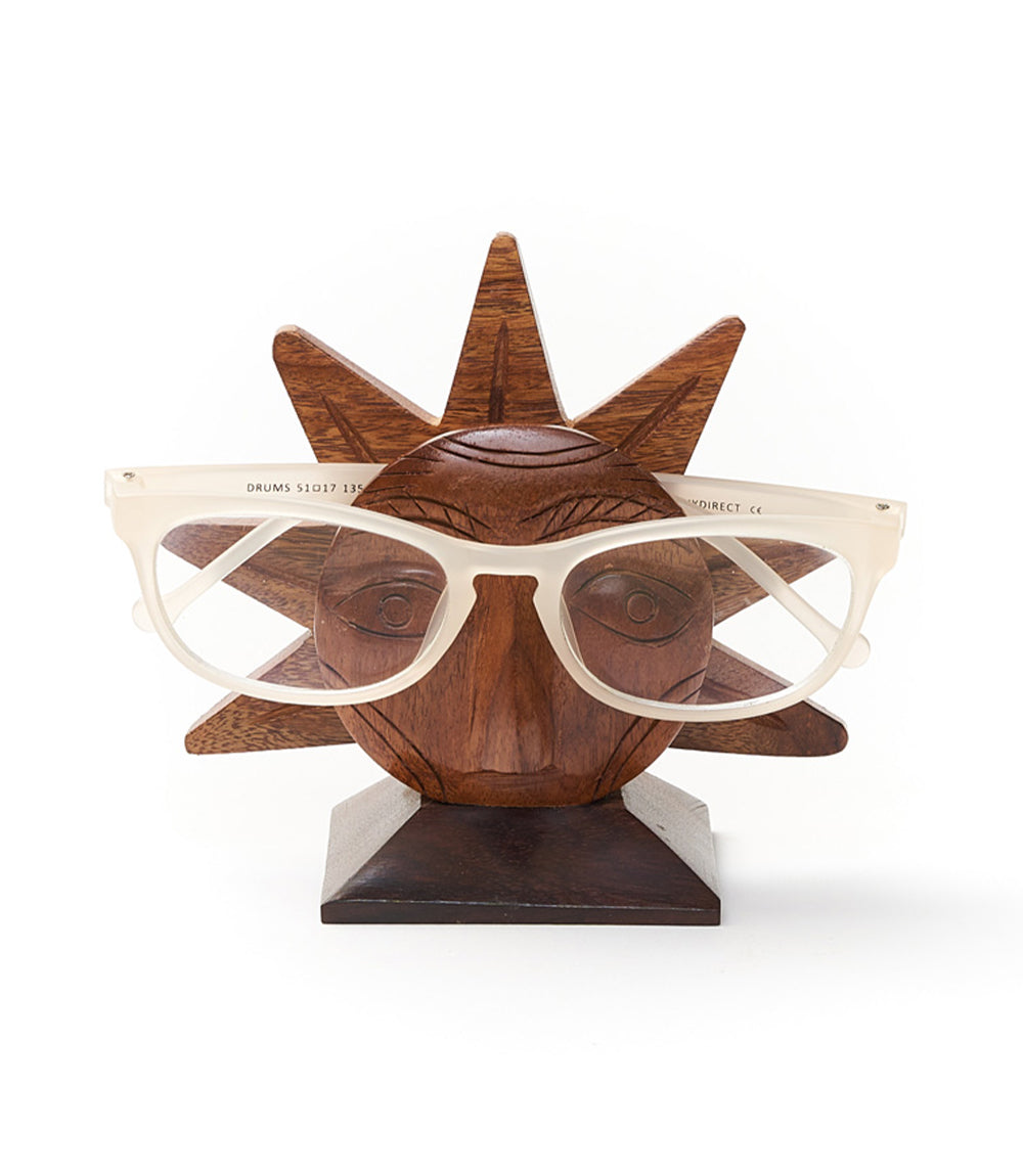 Sun Eyeglass Holder Stand - Handcrafted Sheesham Wood by Matr Boomie - Sumiye Co