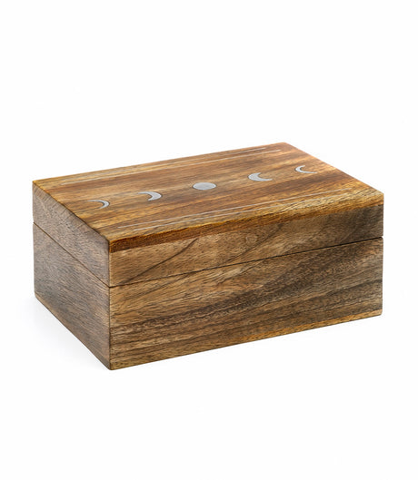 Indukala Moon Phase Jewelry Box With Tray - Wood Brass Inlay by Matr Boomie - Sumiye Co