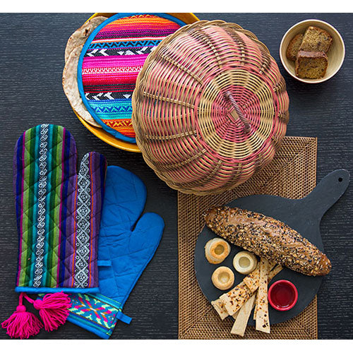 Multi Arrow Oven Mitts &  Pot Holder/Set Of 2  (Set of 2) - Sumiye Co