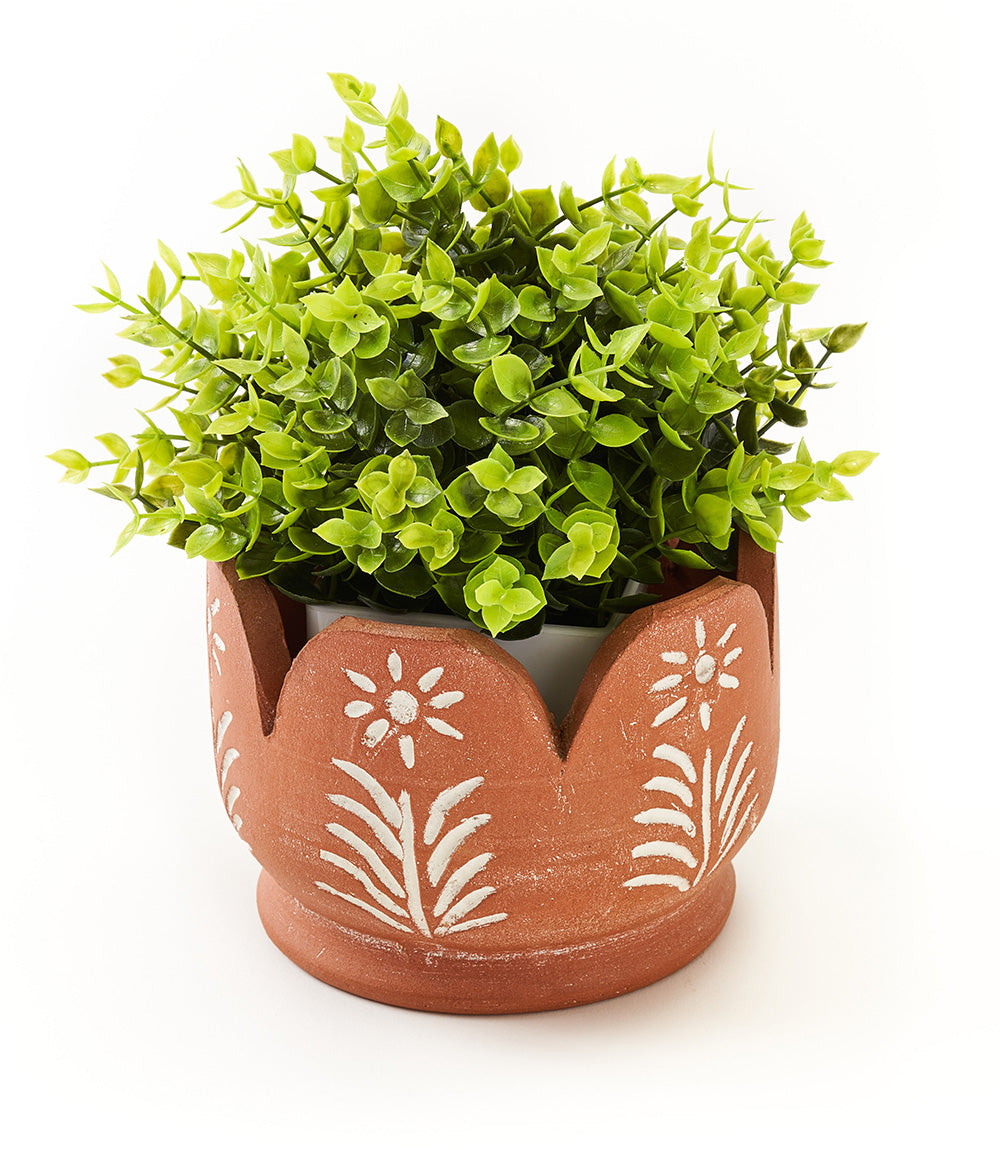 Vasanta Petals Planter with Drainage - Terracotta by Matr Boomie - Sumiye Co