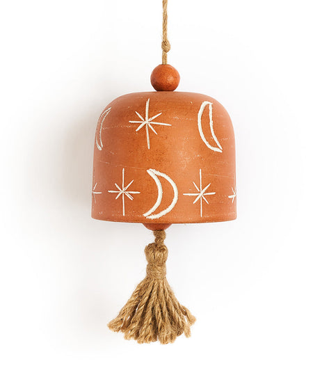 Vasanta Moon & Stars Wind Chime - Terracotta by Matr Boomie - Sumiye Co