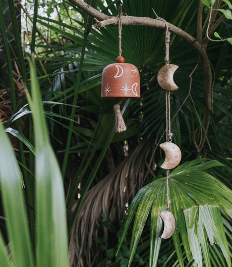 Vasanta Moon & Stars Wind Chime - Terracotta by Matr Boomie - Sumiye Co