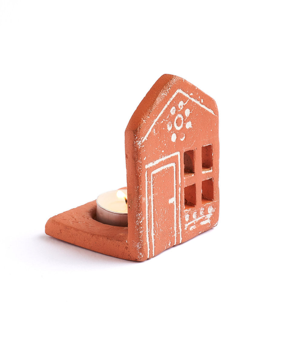 Vasanta House Tealight Candle Holder - Terracotta by Matr Boomie - Sumiye Co