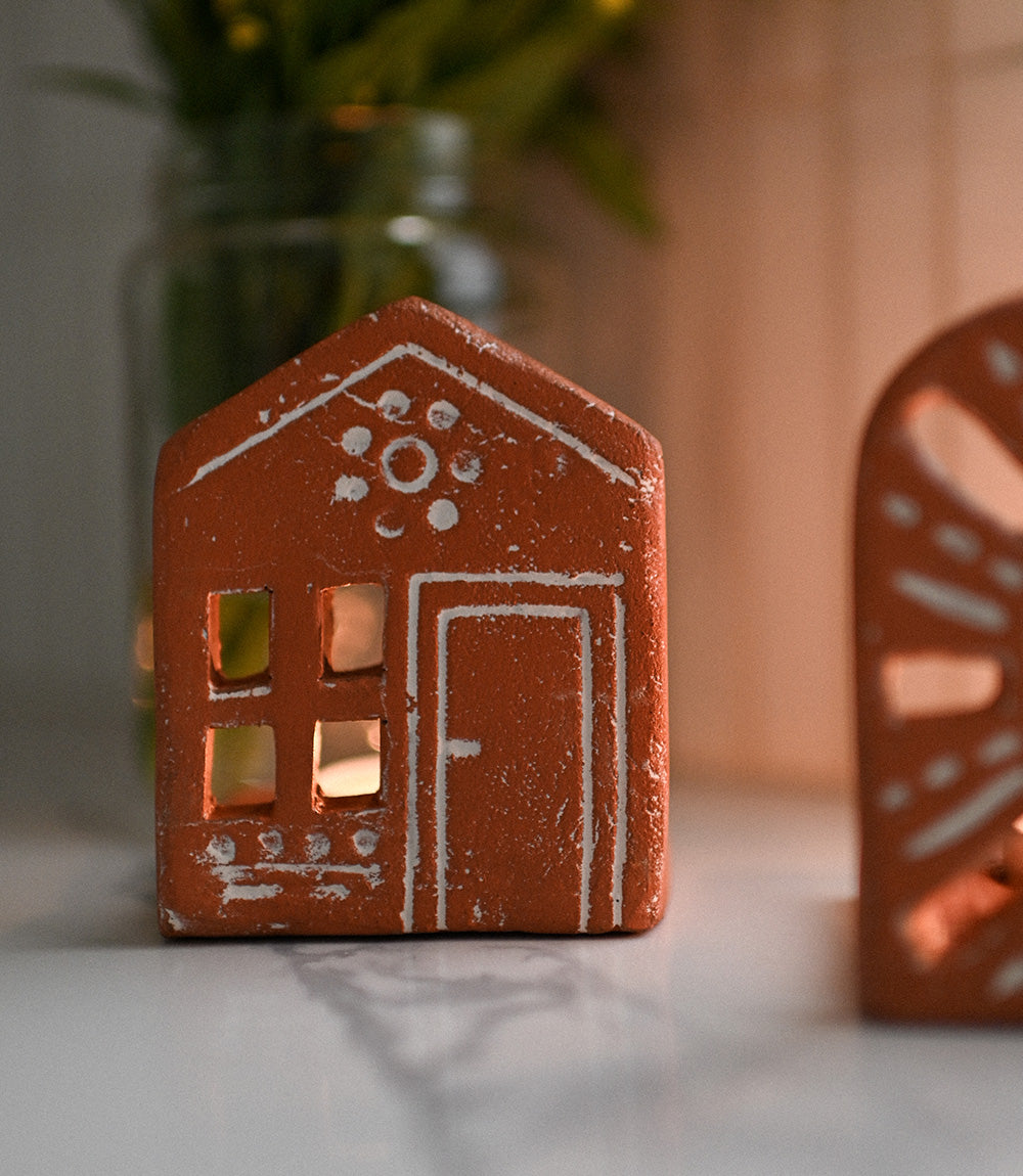 Vasanta House Tealight Candle Holder - Terracotta by Matr Boomie - Sumiye Co