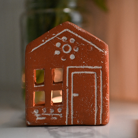 Terracotta House Tealight Candle Holder - Sumiye Co