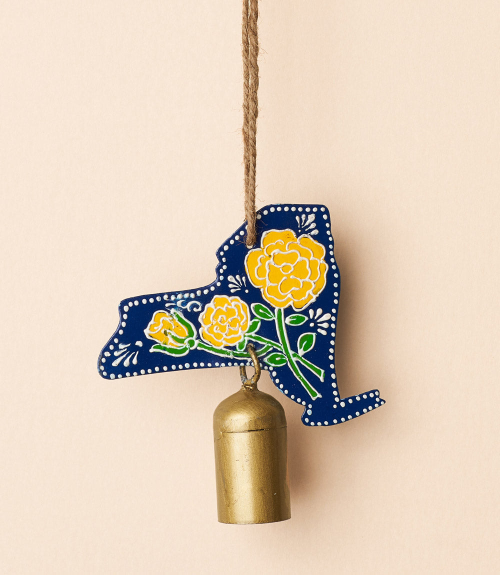 New York State Rose Wind Chime - Hand-painted State Flower by Matr Boomie - Sumiye Co