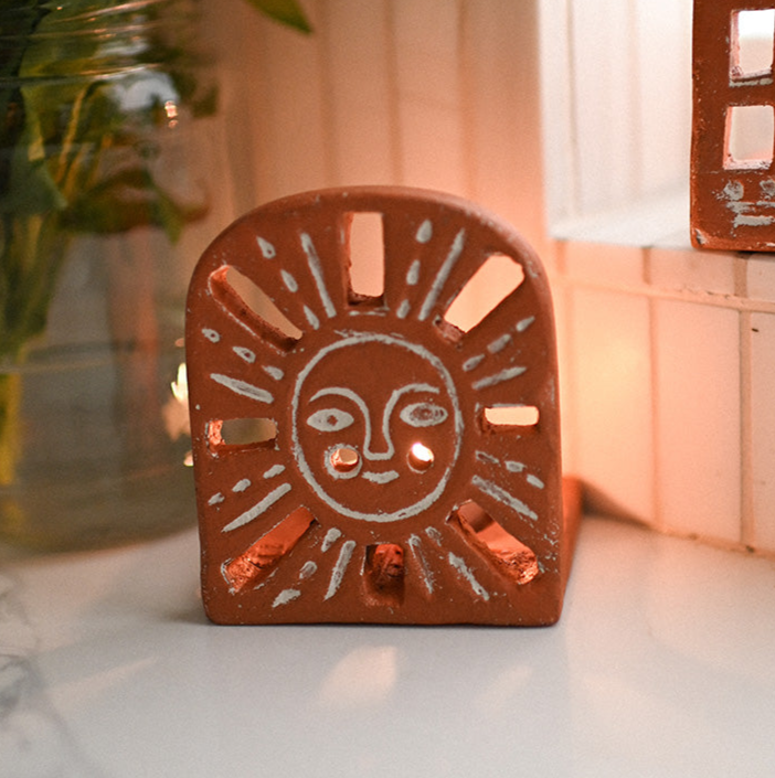 Terracotta Sunrise Tealight Candle Holder - Sumiye Co