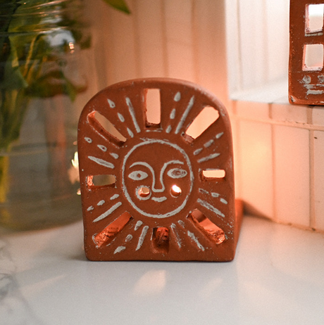 Terracotta Sunrise Tealight Candle Holder - Sumiye Co