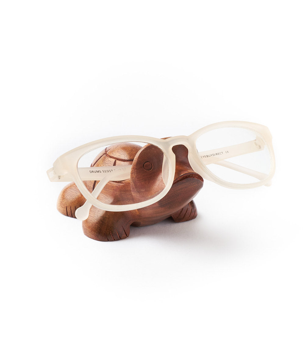 Turtle Eyeglasses Holder/Stand - Hand Carved Indian Rosewood by Matr Boomie - Sumiye Co