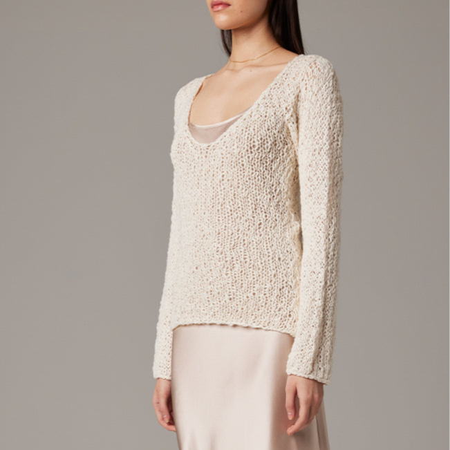 Flammé Loose Knit Long Sweater - Sumiye Co