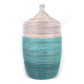 Large Two-Tone Basket 30" x 16.5" - Turquoise + White