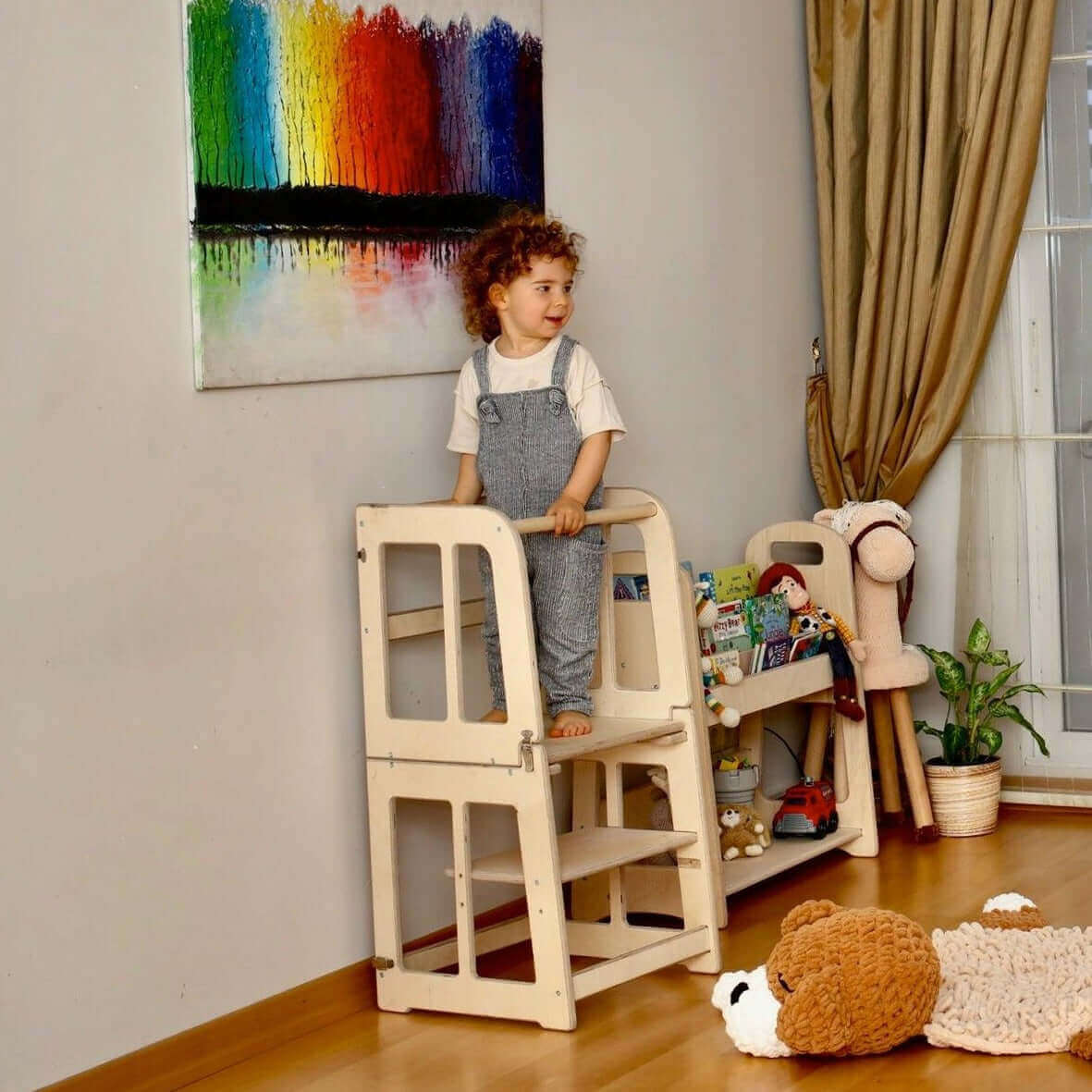 2in1 Montessori Learning Tower & Desk-2