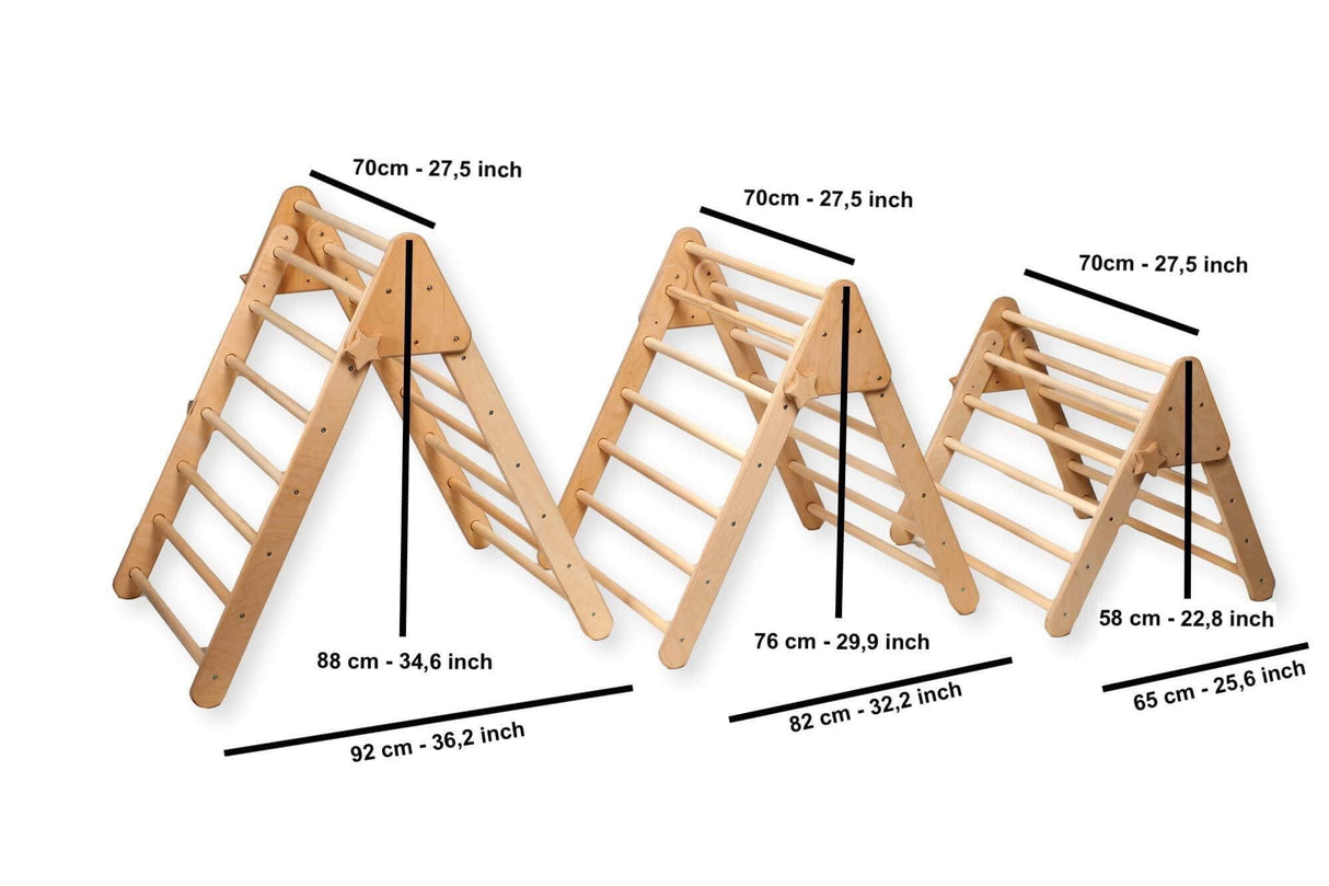 3 size Montessori Triangle Climber Set | Indoor Playground for Kids-2
