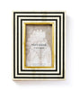 Rajiva 4x6 Black & Cream Picture Frame - Fair Trade Carved Bone - Sumiye Co