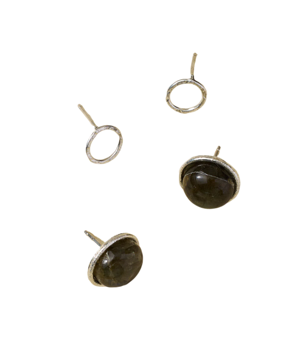 Indali Labradorite Stud Earrings - Set of 2 Semi Precious by Matr Boomie - Sumiye Co
