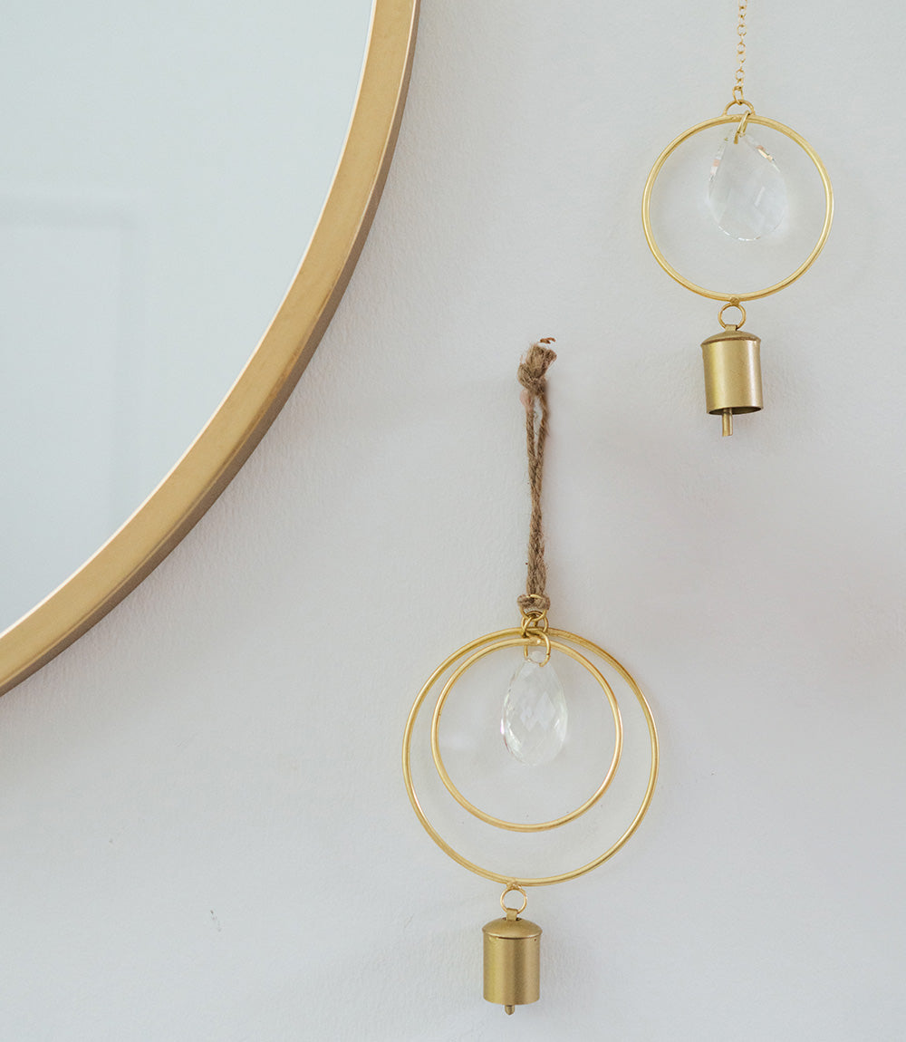 Suyra Two Circle Crystal Suncatcher Wind Chime - Hand Tuned by Matr Boomie - Sumiye Co