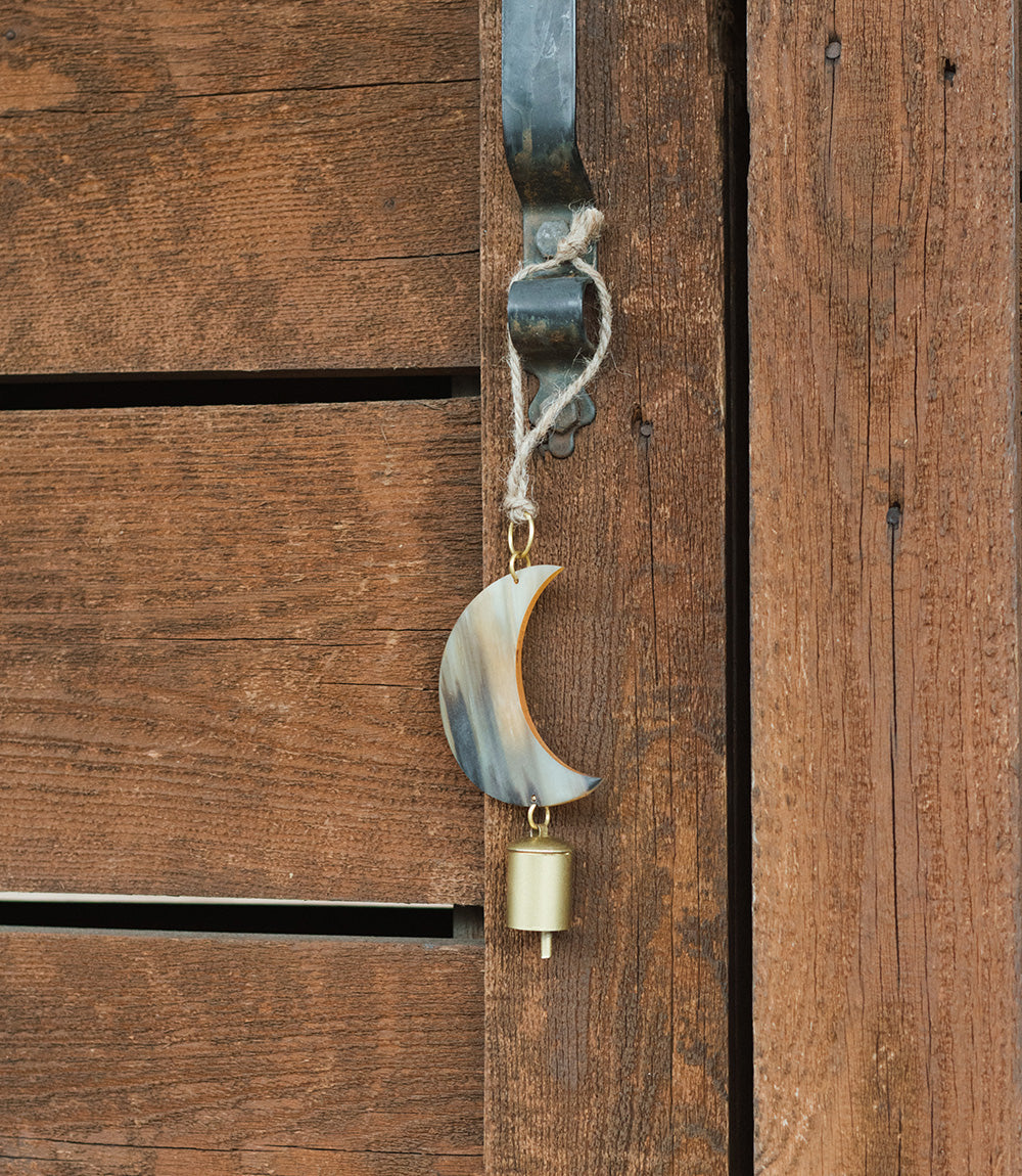 Chayana Moon Bell Wind Chime - Carved Horn, Hand Tuned by Matr Boomie - Sumiye Co