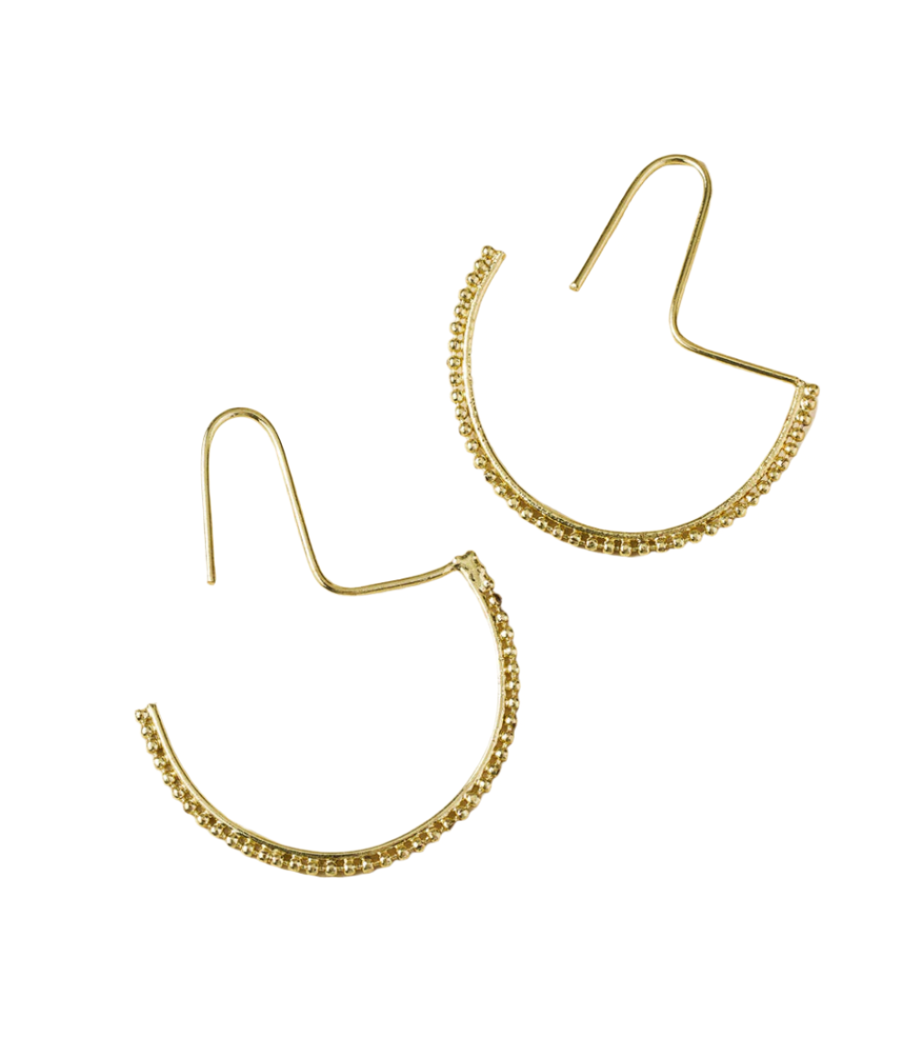 Bhavani Gold Dot Threader Earrings by Matr Boomie - Sumiye Co