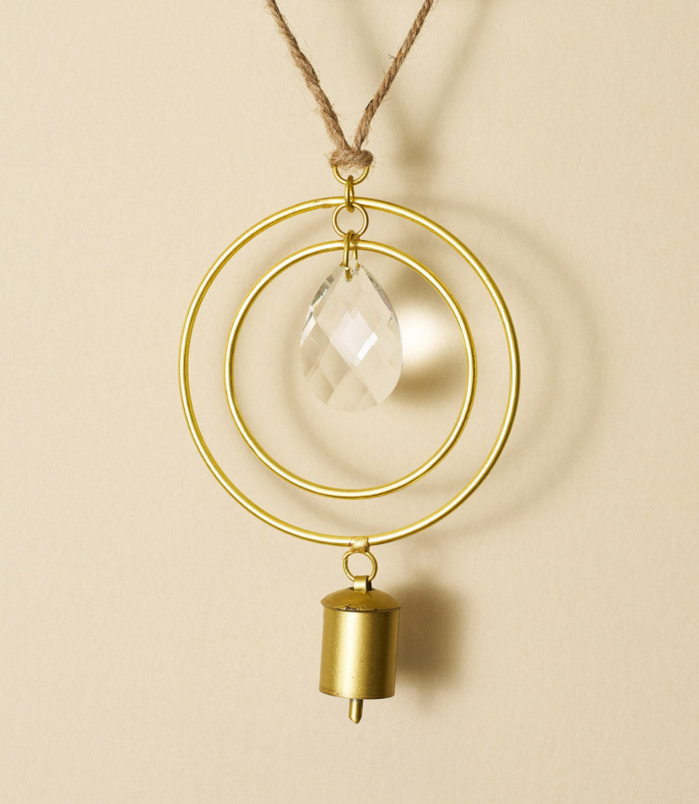 Suyra Two Circle Crystal Suncatcher Wind Chime - Hand Tuned by Matr Boomie - Sumiye Co