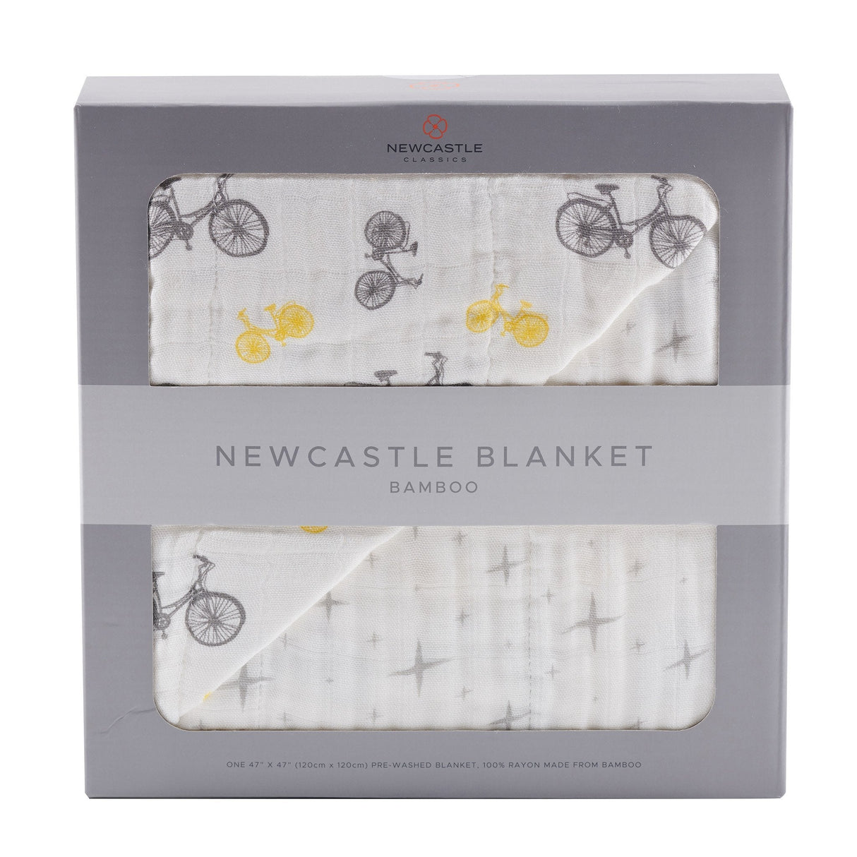 Vintage Bicycle and Northern Star Bamboo Muslin Newcastle Blanket-0