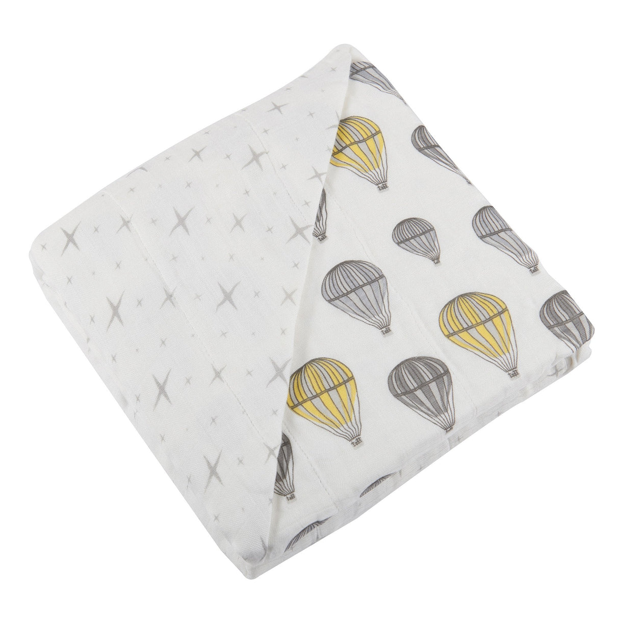 Hot Air Balloon and Northern Star Bamboo Muslin Newcastle Blanket-1