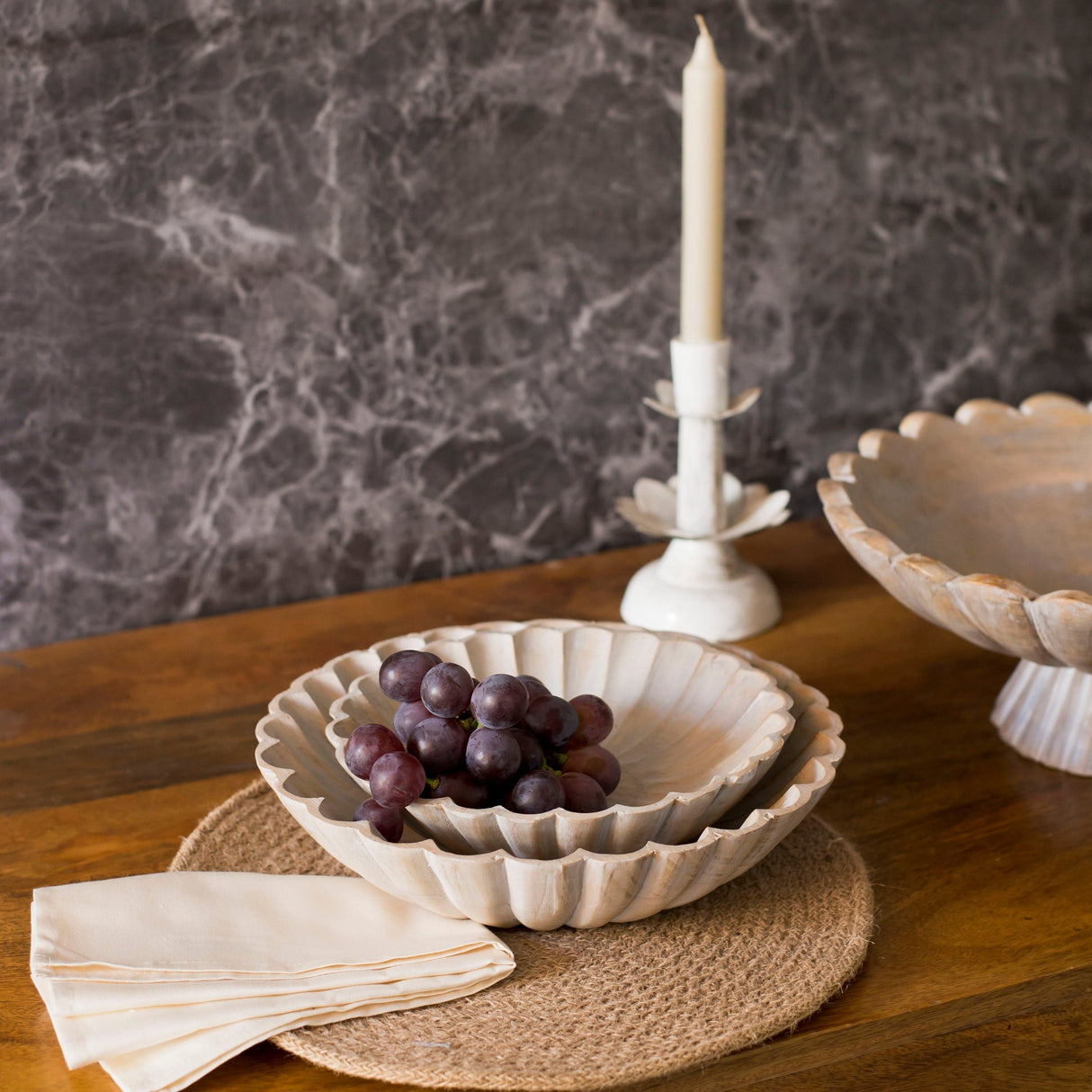 Scallop Serenity Bowls - Greywash - Sumiye Co