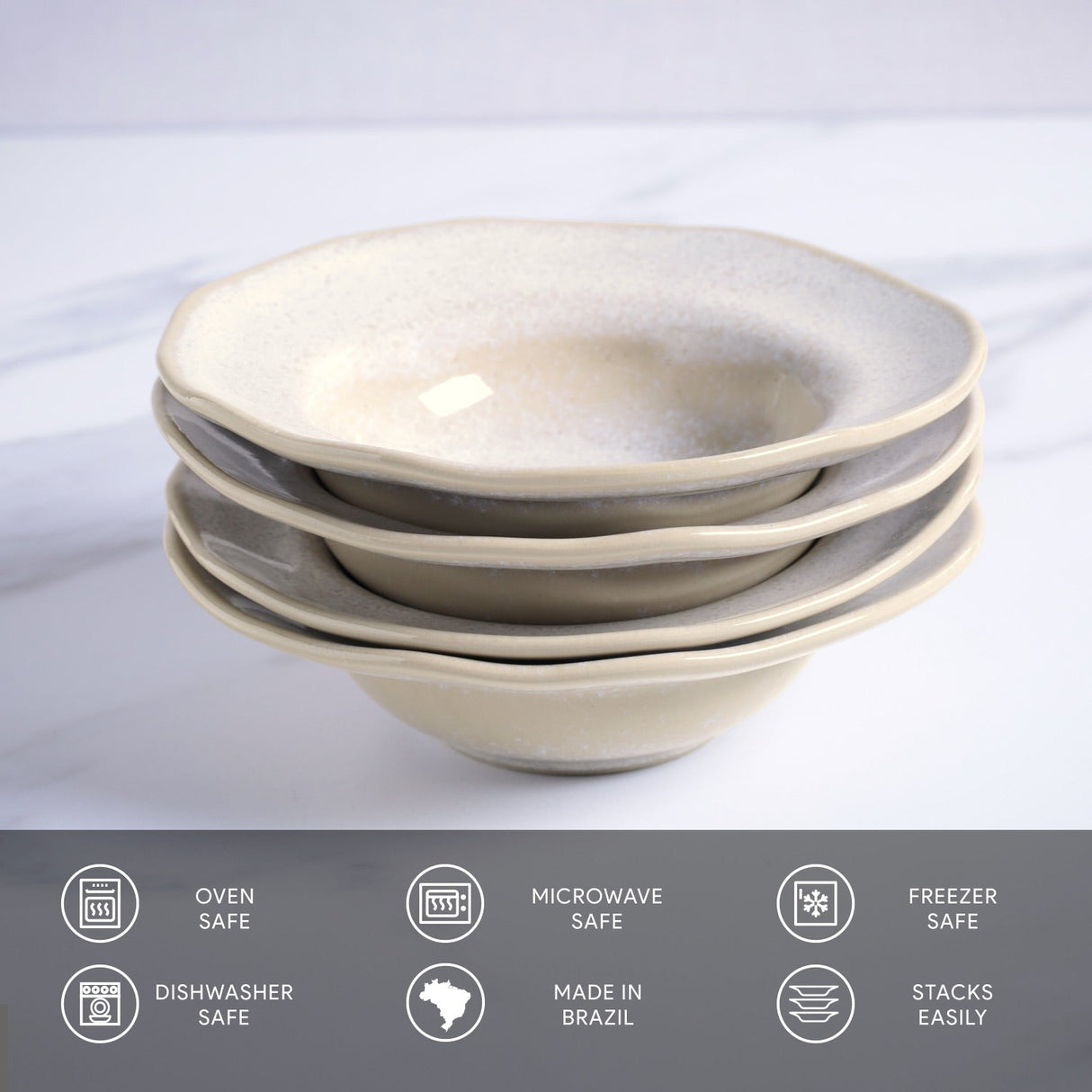 Dessert/Deep Rim Plate Set of 4