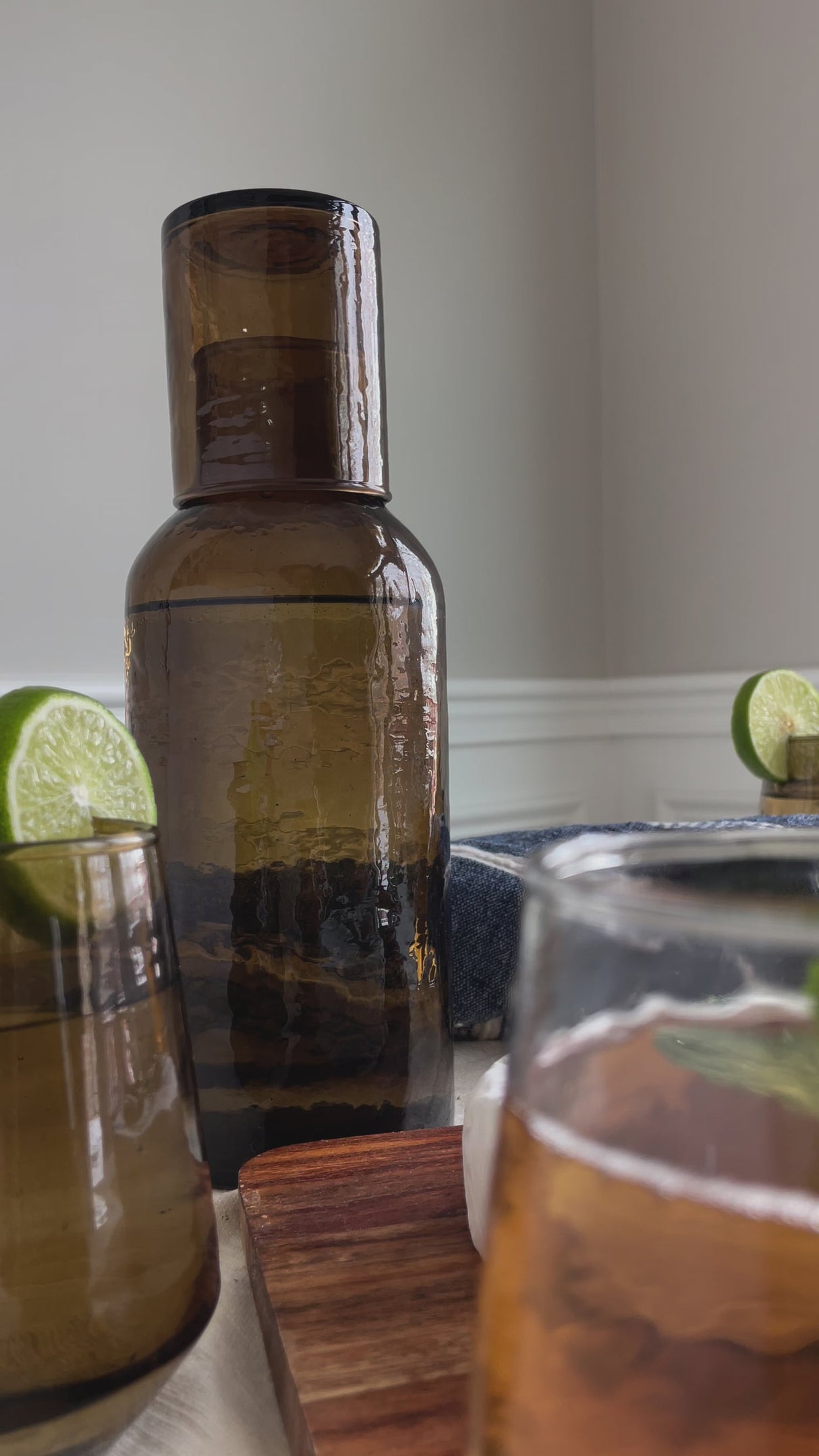 Glass Carafe & Drinking Glass - Smoke - Sumiye Co