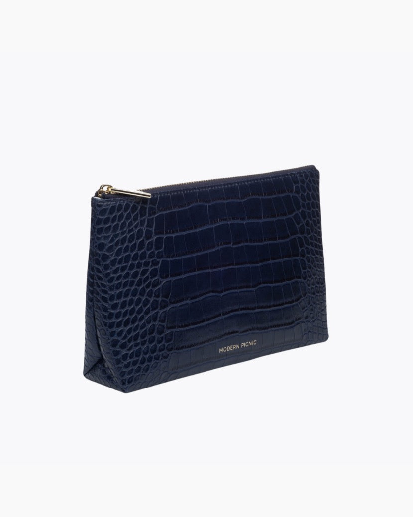 The Snacker - Navy Croc | Designer Lunch Bags & Totes - Sumiye Co