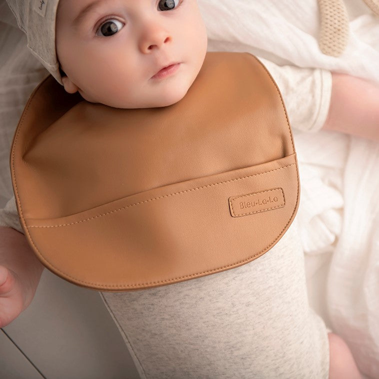 Classic - Set of Soft Vegan Leather Easy Clean Bibs 0-12 M - Sumiye Co