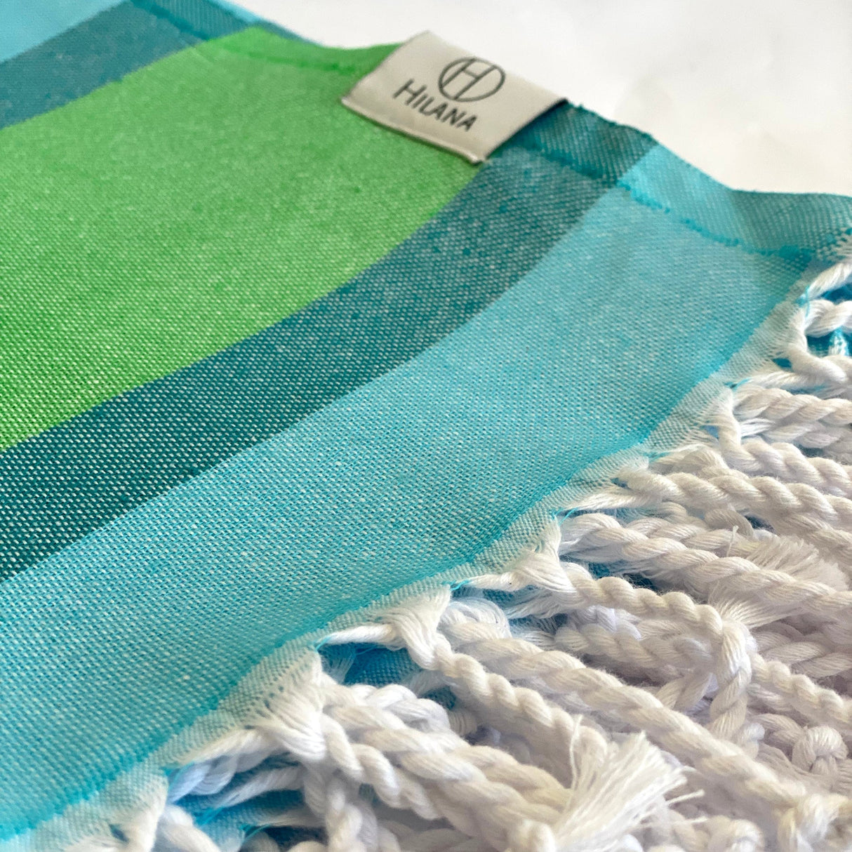 Samara Striped Sustainable Turkish Towel Green - Sumiye Co