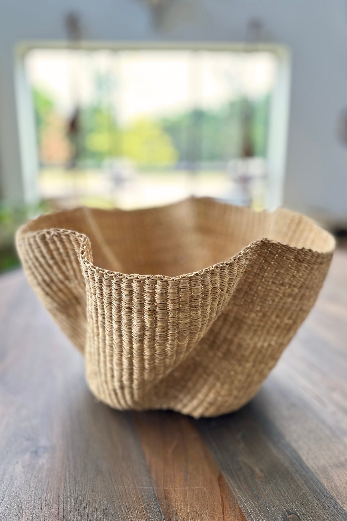 Handwoven Wave Basket - Natural