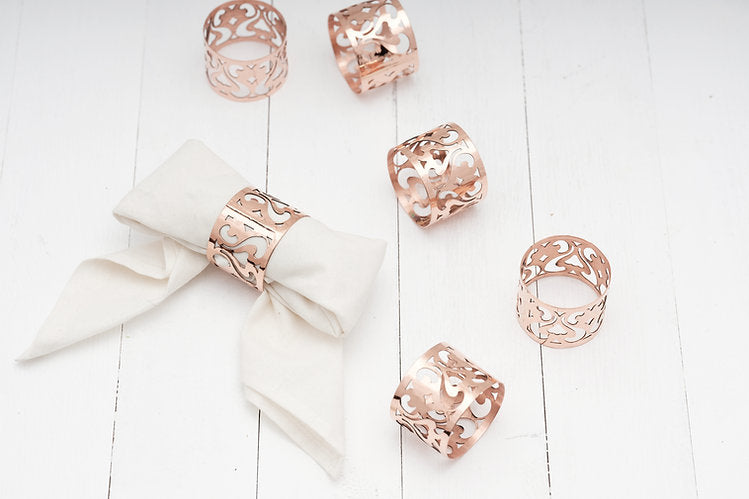Copper Napkin Rings set/4 | Vintage Inspired - Sumiye Co