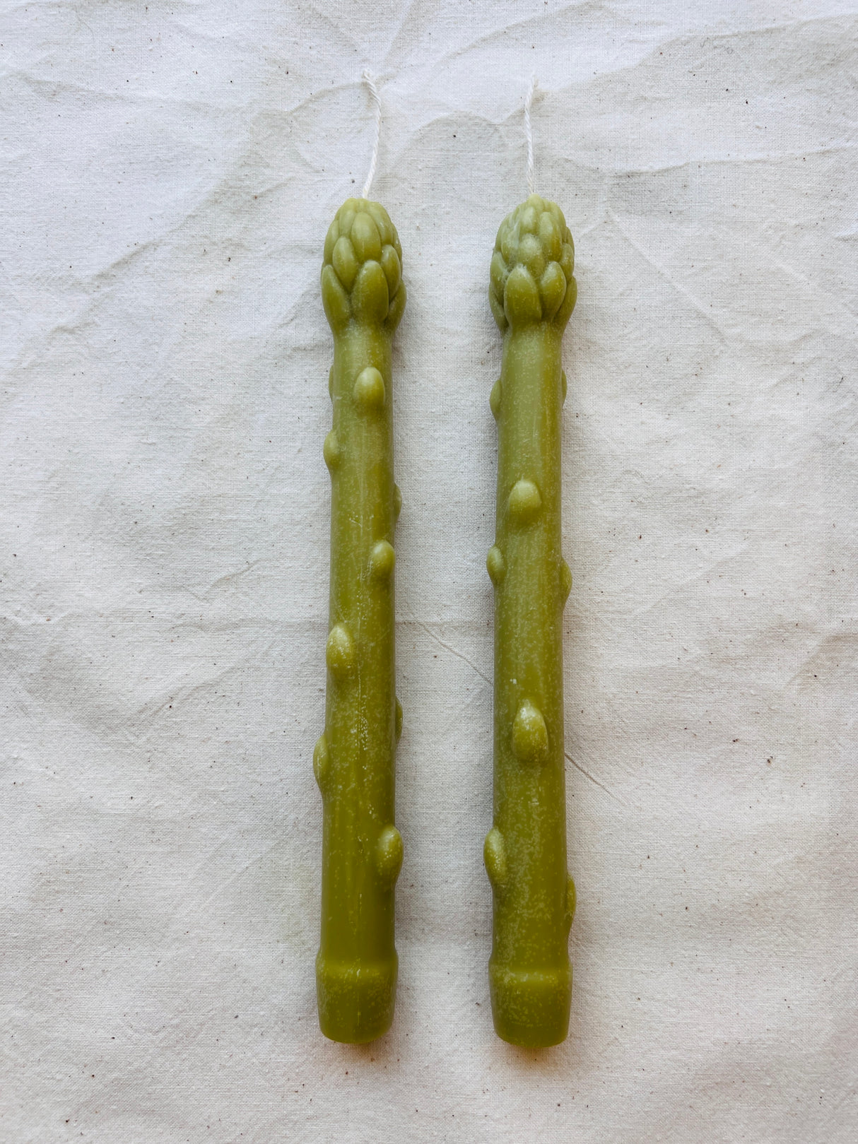 Handcrafted Asparagus Candles – Botanical Taper Candles – Set of 2 - Sumiye Co