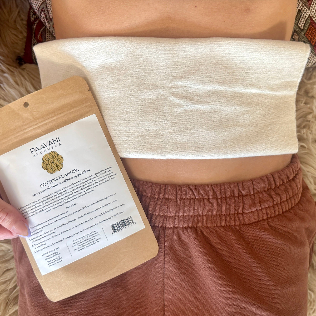 Cotton Flannel | Reusable Cloth for Ayurvedic Castor Oil Pack Rituals-1