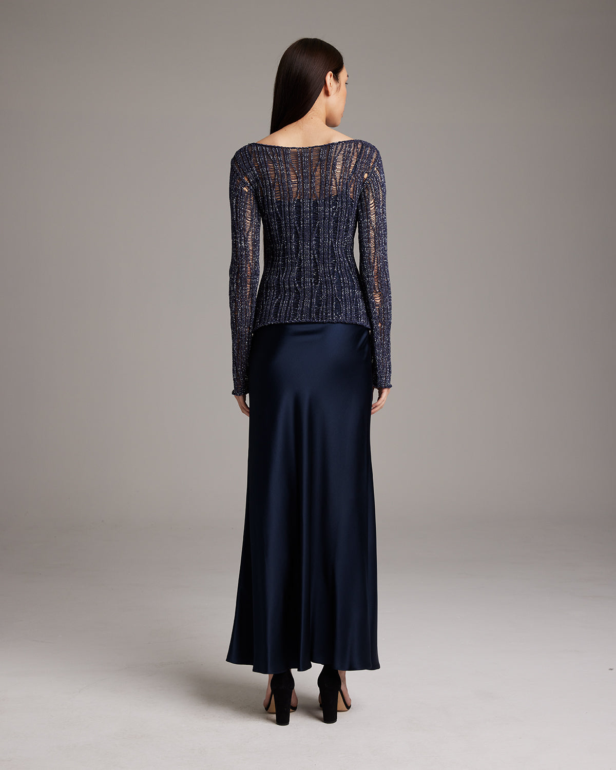 Lace Knit Boatneck Sweater - Sumiye Co