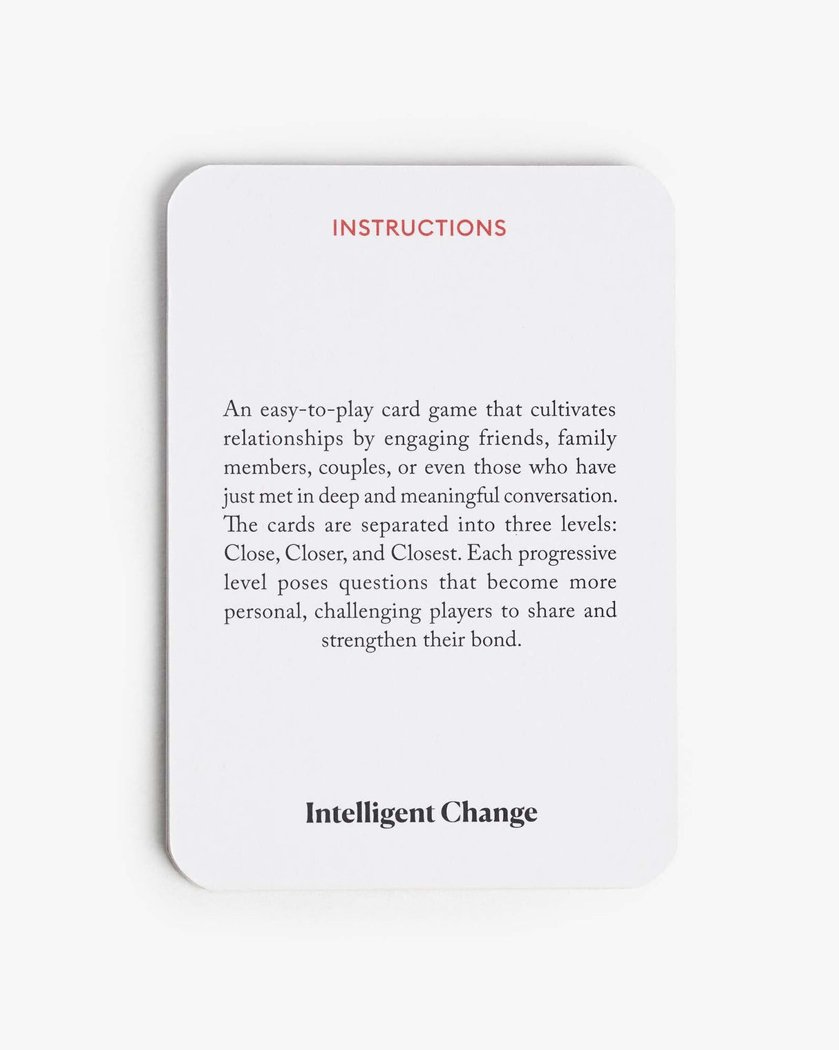 Let's get closer conversation card games, questions that strengthen bonds and build relationships, conversation cards - Intelligent Change