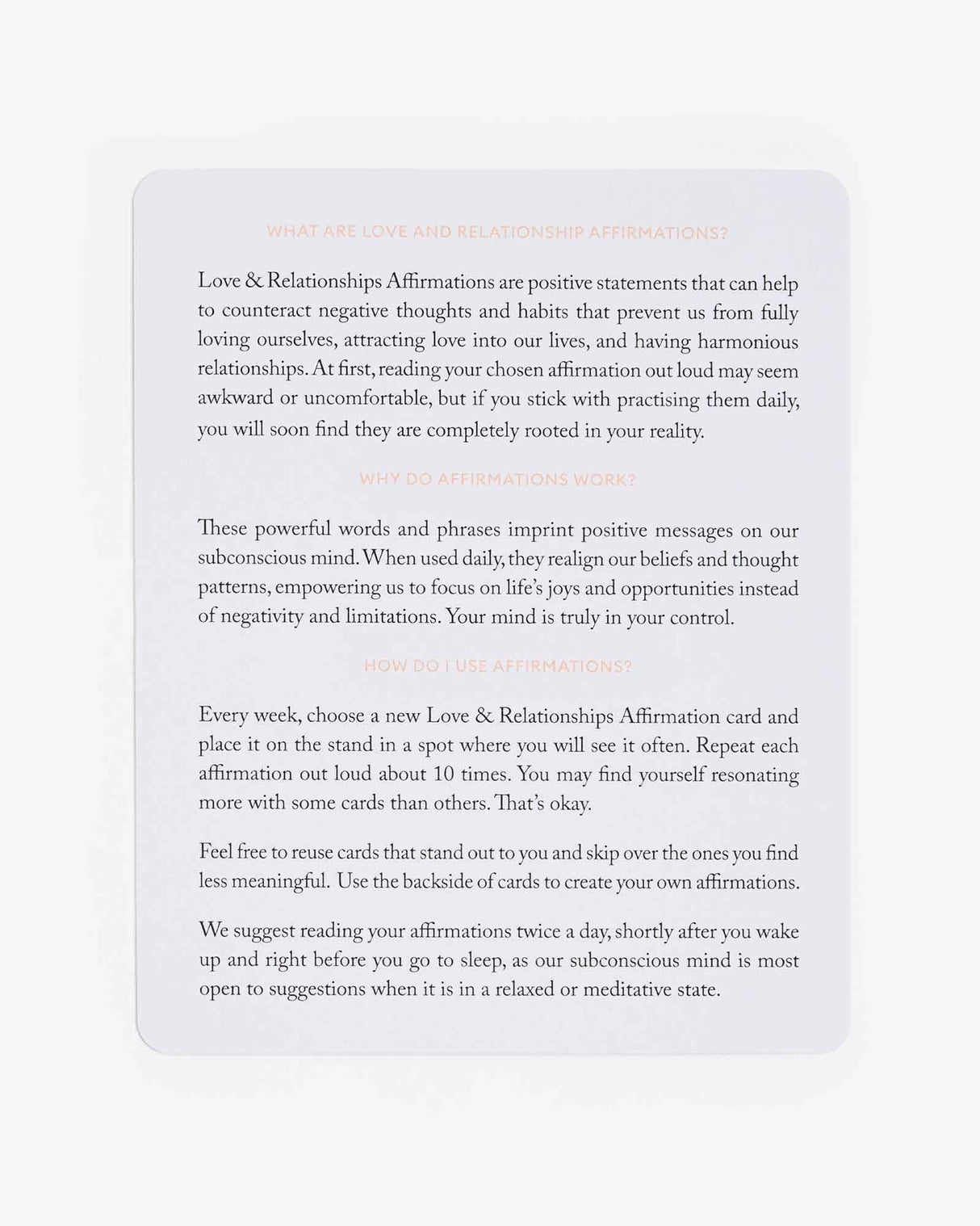 Mindful Affirmations for Love & Relationships - Sumiye Co