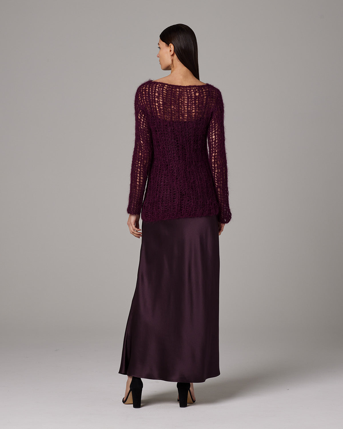 Open Mesh Boatneck Sweater - Sumiye Co