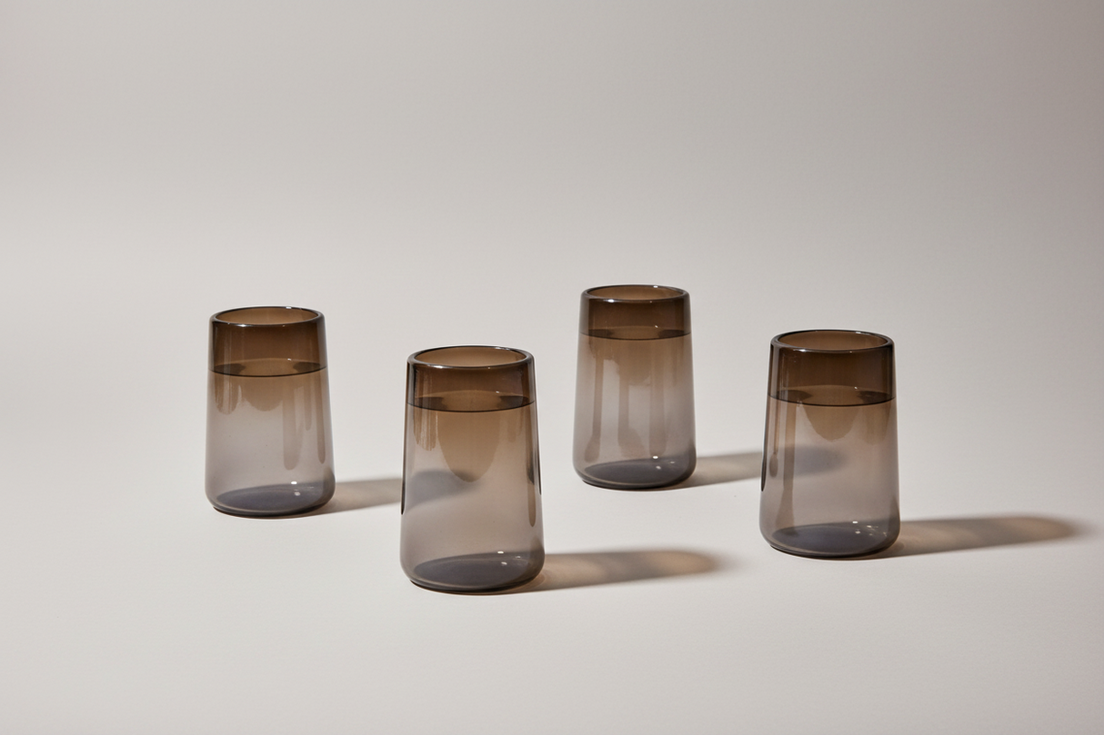 Mario Tall Smoke Luster Glass - Set of 4 - Sumiye Co