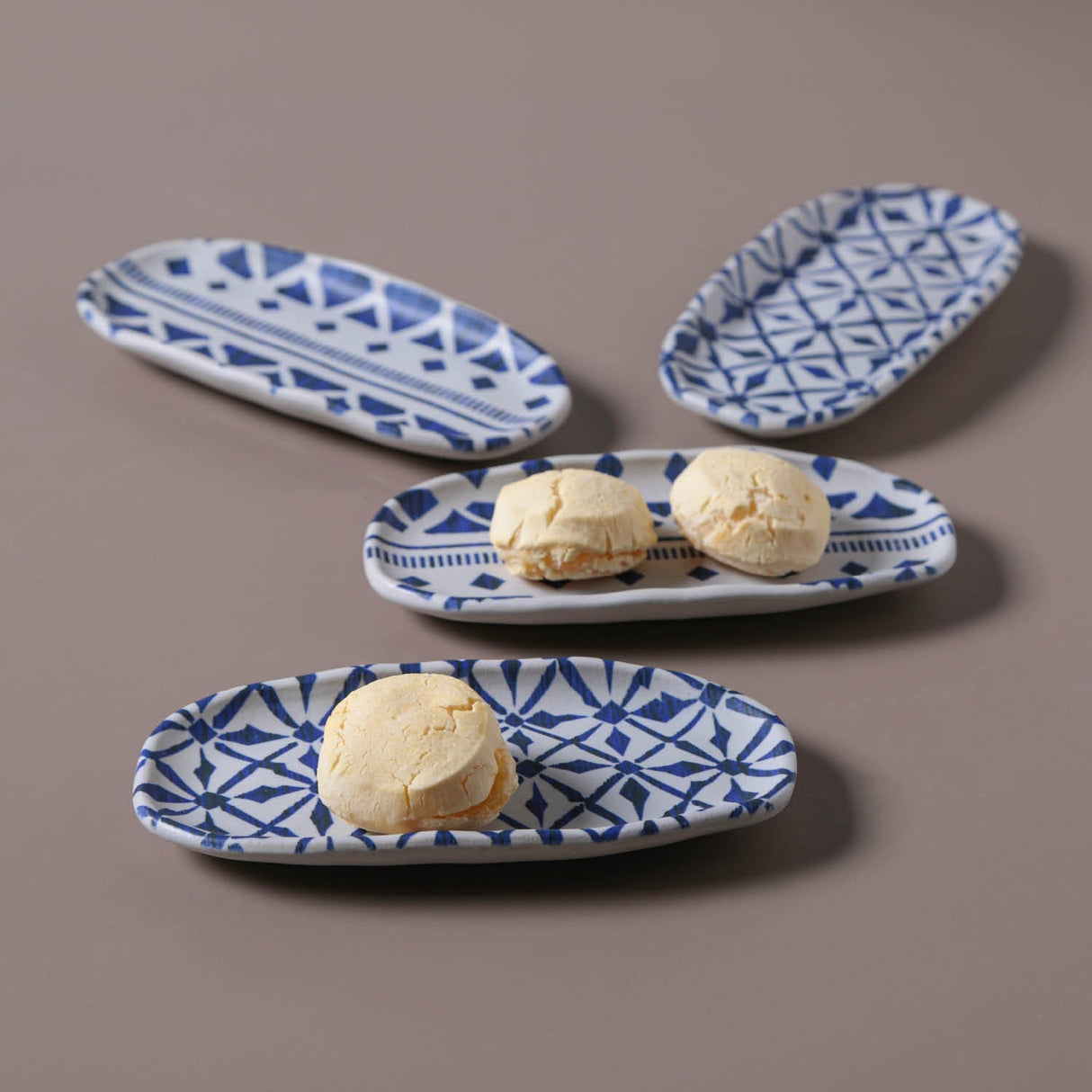 Shallow Organic Oval Platter Mini Set of 4