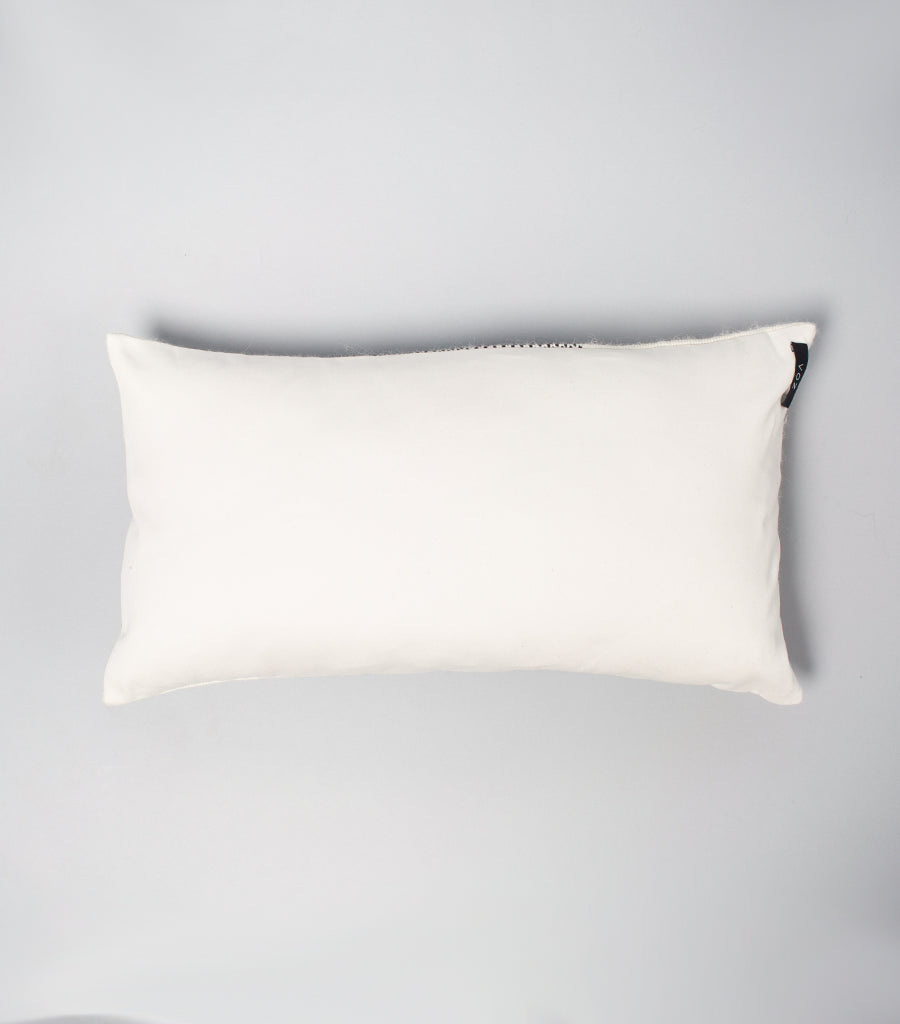 Diamante Lumbar Pillow with Border in Ivory - Sumiye Co